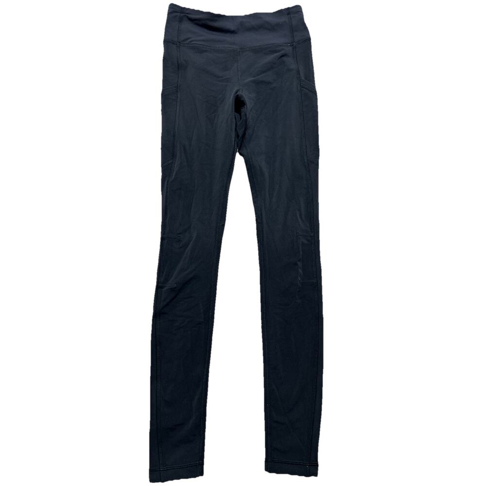 Lululemon‎ Black Women's Size 4 Leggings with Side Pockets 28” Inseam